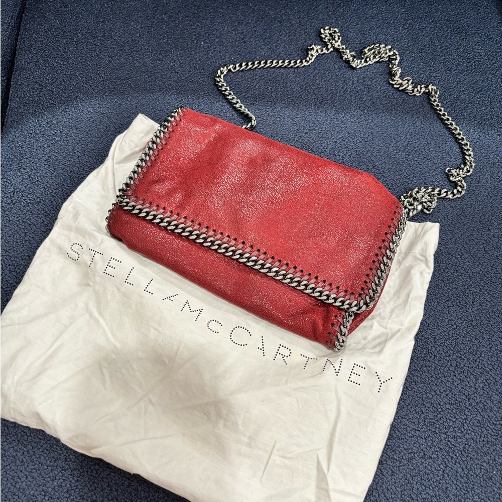 Stella McCartney Red Crossbody Bag with Chain Detail